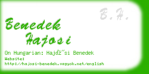 benedek hajosi business card